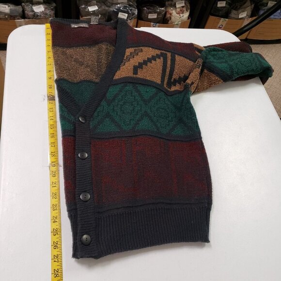 Vintage JT Beckett Mens Aztec Cardigan Size L Southwestern Grandpacore Fall - Picture 7 of 9